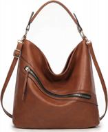stylish realer pu leather women's hobo handbags - large purses & crossbody bags! logo