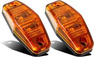 🚦 partsam 2-pack led amber side marker lights - surface mount, universal for trailers (dimensions: 2.53" x 1.06" x 0.71") логотип