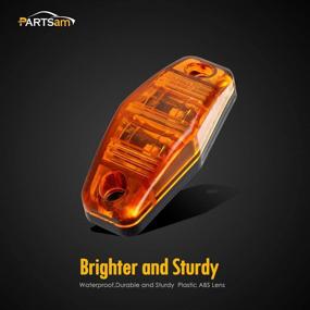 img 1 attached to 🚦 Partsam 2-Pack LED Amber Side Marker Lights - Surface Mount, Universal for Trailers (Dimensions: 2.53" x 1.06" x 0.71")