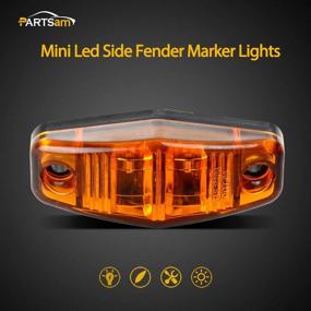 img 3 attached to 🚦 Partsam 2-Pack LED Amber Side Marker Lights - Surface Mount, Universal for Trailers (Dimensions: 2.53" x 1.06" x 0.71")