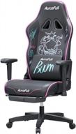 autofull graffiti gaming chair big and tall ergonomic computer chair adjustable rocking wear-resistant super soft pu leather racing chair with embroidery lumbar support and footrest,purple logo