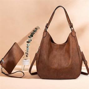 img 3 attached to Handbags Leather Shoulder Crossbody Compartments Women's Handbags & Wallets ~ Hobo Bags