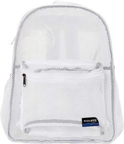 img 4 attached to Sturdy White Mesh Backpack with Padded Straps – Ideal Student Bookbag for Durability and Style