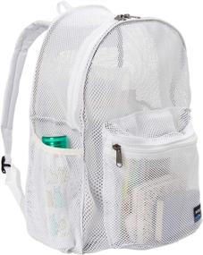 img 1 attached to Sturdy White Mesh Backpack with Padded Straps – Ideal Student Bookbag for Durability and Style