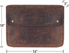 img 2 attached to Full Grain Leather File Folder Organizer Document Holder Portfolio For Men, Moonster 13" 14" 15” Laptop & Tablet Sleeve Case