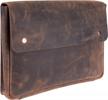 full grain leather file folder organizer document holder portfolio for men, moonster 13" 14" 15” laptop & tablet sleeve case logo