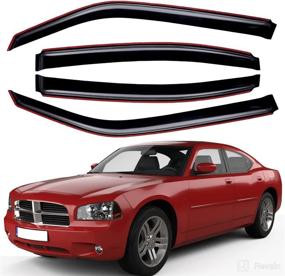 img 4 attached to 🚘 Lightronic WV194810 Боковые визоры для окон Dodge Charger, комплект 4шт. - Темный дымчатый антивандальный дефлектор, модель 2006-2010