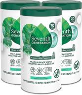 🌿 seventh generation multi-surface wipes, garden mint scented, 70 wipes, pack of 3 (possible packaging variations) logo