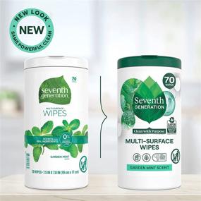 img 2 attached to 🌿 Seventh Generation Multi-Surface Wipes, Garden Mint Scented, 70 Wipes, Pack of 3 (Possible Packaging Variations)