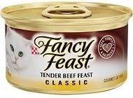 fancy feast classic tender beef feast canned cat food - 3 oz, pack of 12 cans logo