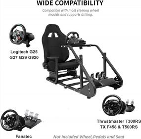 img 2 attached to Height Adjustable Racing Wheel Stand Compatible With Logitech G25, G27, G29 And G920 - Marada Gaming Cockpit Frame (With Seat)