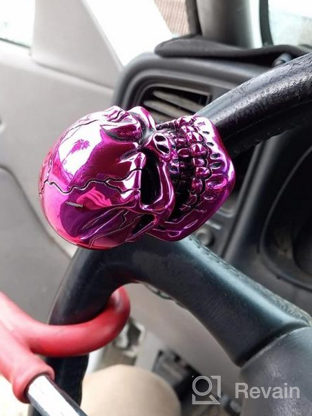 img 1 attached to Skull-Shaped Steering Wheel Knob For Car, Purple Suicide Spinner Control Handle With Easy Installation, Universal Fit For Most Vehicles - Lunsom Driving Power Aid Helper review by Paul Ziegler