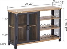 img 3 attached to 47 Inch BON AUGURE Industrial Bar Cabinet With Removable Wine Rack - Rustic Farmhouse Liquor Cabinet For Home