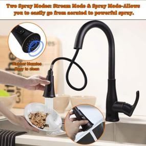 img 3 attached to Touchless Kitchen Faucets, Atalawa Motion Sensor Automatic Kitchen Sink Faucet With Pull Down Sprayer Single Handle Dual Spray Setting Stainless Steel Oil Rubbed Bronze Black - 1 Or 3 Hole Deck Mount