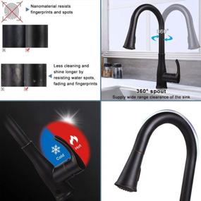 img 1 attached to Touchless Kitchen Faucets, Atalawa Motion Sensor Automatic Kitchen Sink Faucet With Pull Down Sprayer Single Handle Dual Spray Setting Stainless Steel Oil Rubbed Bronze Black - 1 Or 3 Hole Deck Mount