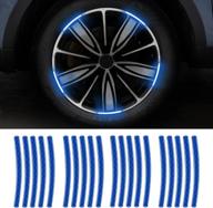 sunbreath night reflective wheel safety warning stripe decals stickers for cars, motorcycles, and bikes - universal decoration kit (20pcs, blue) логотип