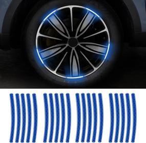 img 4 attached to SUNBREATH Night Reflective Wheel Safety Warning Stripe Decals Stickers for Cars, Motorcycles, and Bikes - Universal Decoration Kit (20PCS, Blue)