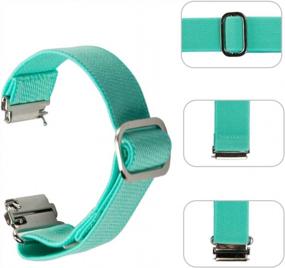 img 2 attached to Seltureone Replacement Bands Compatible For TicWatch C2, 18Mm Scrunchie Band (Adjustable Length), Quick Release Soft Nylon Watch Band For For Michael Kors Access Sofie/Runway, Mint