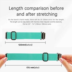 img 1 attached to Seltureone Replacement Bands Compatible For TicWatch C2, 18Mm Scrunchie Band (Adjustable Length), Quick Release Soft Nylon Watch Band For For Michael Kors Access Sofie/Runway, Mint
