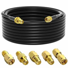 img 4 attached to YOTENKO SMA Antenna Extension Cable 32.8Ft + 5PCS SMA RF Coax Connector Kit,SMA Male To SMA Female RG58 Coaxial Cable Low-Loss For 3G 4G LTE Router ADS-B SDR USB Dongle Receiver Antenna Extension Wire