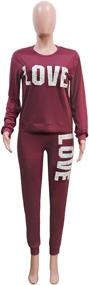 img 1 attached to Sporty Chic: KANSOON Women'S Stripe Patchwork Two-Piece Sweatsuit For Comfort And Style