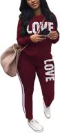 sporty chic: kansoon women's stripe patchwork two-piece sweatsuit for comfort and style logo
