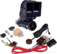 📢 aolihan air horn 12v 150db loud train horn kit for car truck motorcycles - powerful blue horn with wire and button for boats, trucks, and motorcycles (12v) логотип