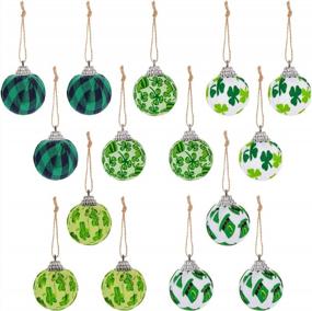 img 4 attached to St. Patrick'S Day Ball Ornaments, 15 Pieces Green Shamrock Clover Hat Wrapped Plaid Balls Decor Hanging Ball Ornament For St. Patrick'S Day Holiday Decoration