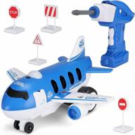 увлекательное обучение stem: разберите игрушечный самолет с игрушечной дрелью для детей 3-7 лет логотип