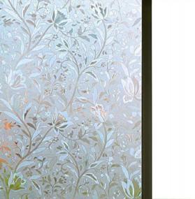 img 4 attached to Decorative Flower Privacy Film For Windows - Niviy'S High-Quality 3D Static Cling Window Film | Non-Adhesive Window Covering | Size: 17.5" X 78.5