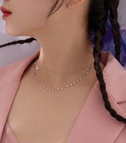 img 3 attached to 925 Sterling Silver Star Layered Necklace Chain For Women & Girls - SLUYNZ Minimalism Choker