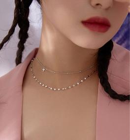 img 1 attached to 925 Sterling Silver Star Layered Necklace Chain For Women & Girls - SLUYNZ Minimalism Choker