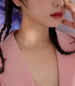 img 2 attached to 925 Sterling Silver Star Layered Necklace Chain For Women & Girls - SLUYNZ Minimalism Choker