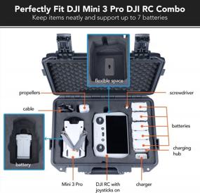 img 3 attached to Максимальная защита для DJI Mini 3 Pro: водонепроницаемый чехол Lykus Titan MM330 с 7 батареями (черный)