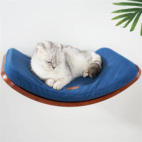 img 1 attached to Enhance Your Cat's Comfort and Playtime with LIORCE Cat Shelf: Curved Modern Cat Bed & 🐱 Lotus Leaf Design Cat Wall Perch - Wall Mounted Cat Furniture for Sleeping, Playing, Climbing, and Lounging