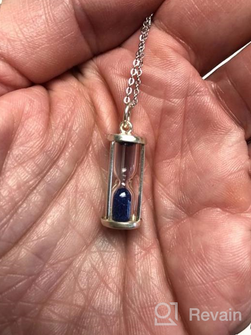 img 1 attached to 925 Sterling Silver Genuine Blue Diamond Dust Hourglass Pendant Necklace - Gem Stone King (0.50 Ct, 18 Inch Chain) | Improved SEO review by Damon Fields