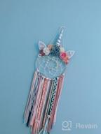 img 1 attached to Handmade Woven Unicorn Dream Catcher With Flowers And Braids: Perfect Wall Hanging Decoration For Girls And Kids - Silver Horn review by Melvin Belton