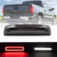 🚦 2014-2018 chevy silverado gmc sierra 1500 2500hd 3500hd led third brake light upgrade: red led strobe rear 3rd brake center high mount stop lamp + euro smoked lens with white cargo light kit логотип