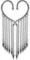 gorgeous gold & silver long tassel ear cuff chain earrings - perfect gift for girls! logo