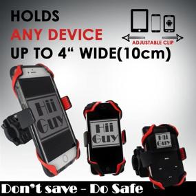 img 3 attached to 🚲 HiiGuy Universal Bike Phone Mount - Motorcycle Compatible - Adjustable - Fits iPhone 11/12/13, Holds Phones Up to 4" Wide