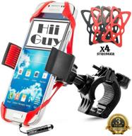 🚲 hiiguy universal bike phone mount - motorcycle compatible - adjustable - fits iphone 11/12/13, holds phones up to 4" wide логотип