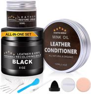 revitalize your leather with mink oil recoloring balm and restore cream - 🛋️ black leather repair kit for furniture, couches, sofas, worn out leather, color fading, and scratches логотип