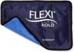 relieve pain and injuries with flexikold gel ice pack w/straps (half size: 7.5" x 11.5") - reusable compress for knee, shoulder, foot, back, ankle, and hip - 6303-cold-strapped logo