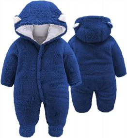 img 4 attached to XMWEALTHY Unisex Baby Clothes Winter Coats Cute Newborn Infant Jumpsuit Snowsuit Bodysuits Registry For Baby Essentials Stuff