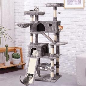 img 3 attached to 🐱 MQ Cat Tree Cat Tower Indoor: Multi-Level Scratching Post with Condos, Hammock & Plush Perches for Kittens and Large Cats