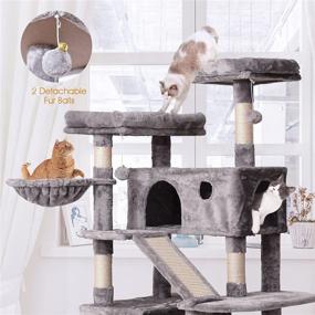 img 2 attached to 🐱 MQ Cat Tree Cat Tower Indoor: Multi-Level Scratching Post with Condos, Hammock & Plush Perches for Kittens and Large Cats