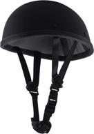 🏍️ sange skid lid half helmet motorcycle beanie flat black dot certified (size l) logo