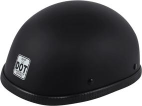 img 2 attached to 🏍️ Sange Skid Lid Half Helmet Motorcycle Beanie Flat Black DOT Certified (Size L)