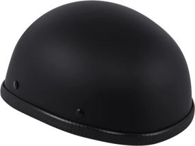 img 1 attached to 🏍️ Sange Skid Lid Half Helmet Motorcycle Beanie Flat Black DOT Certified (Size L)