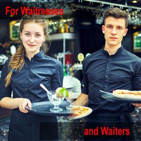 img 2 attached to PERLLI Waitress Apron: 3 Pocket Waist Apron For Women & Men - Black